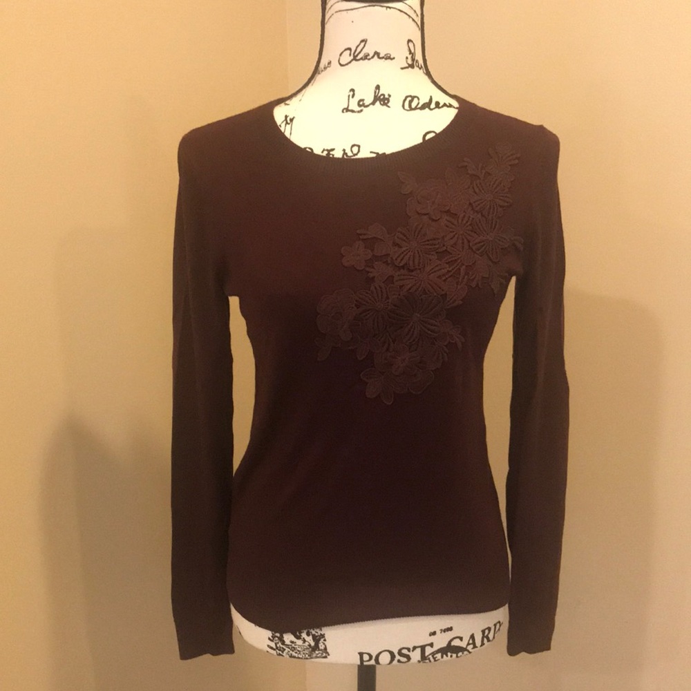 Burgundy Floral sweater